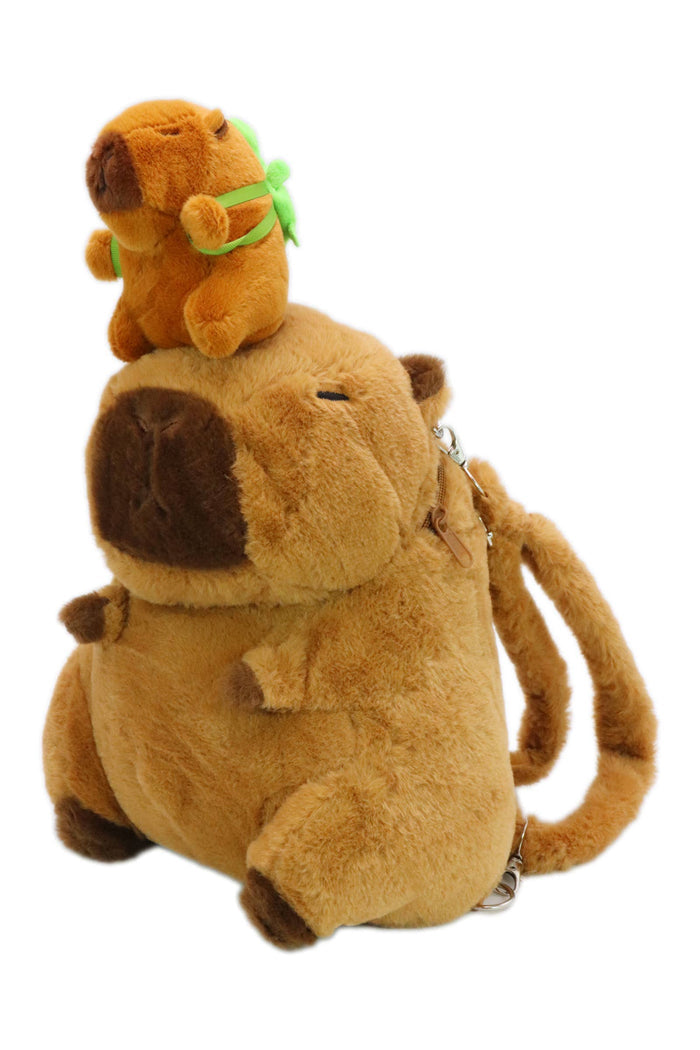 Baby Capybara Fuzzy Stuffed Plush Backpack