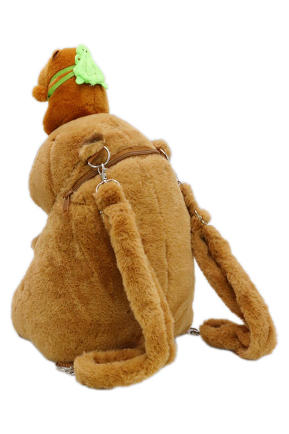 Baby Capybara Fuzzy Stuffed Plush Backpack