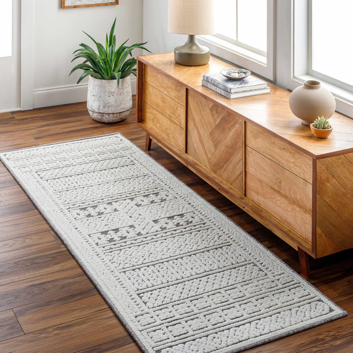 Bahar Cream & Gray Washable Area Rug - Sweet Water Decor - Rugs