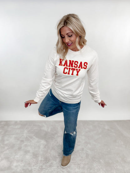 Be Bold Kansas City Graphic Long Sleeve Tee, Ivory