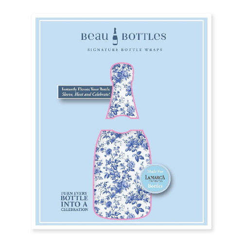 Beau Bottles Beau Bottles Grandmillenial Blue Floral - Prosecco Collection