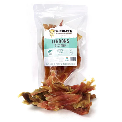 Beef Tendons - Assorted Sizes 8 oz Bag - Dog.Dog.Cat.