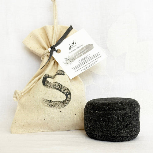 Plastic-free zero waste solid shampoo bar by JDBotanics for oily hair with  bergamot and grapefruit