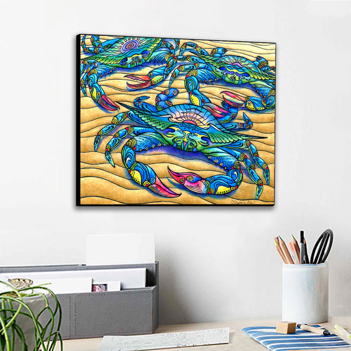 Blue Crabs Wall Art Panel