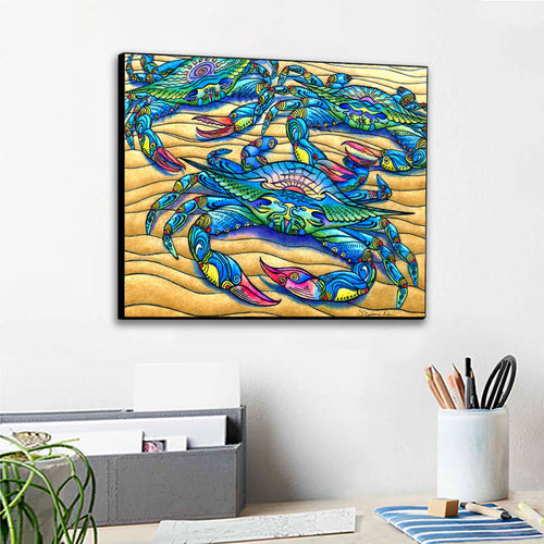 Blue Crabs Wall Art Panel