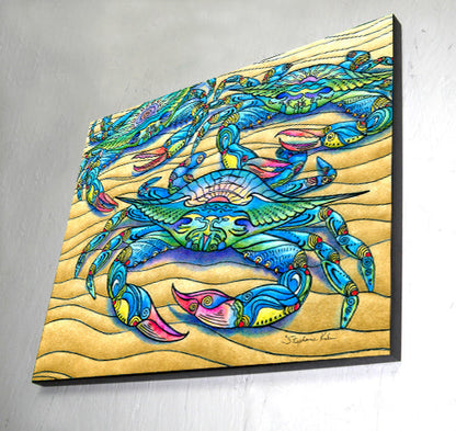 Blue Crabs Wall Art Panel