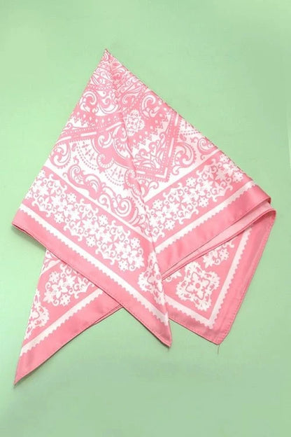 Blush Pink Paisley Silky Wild Rag Bandana