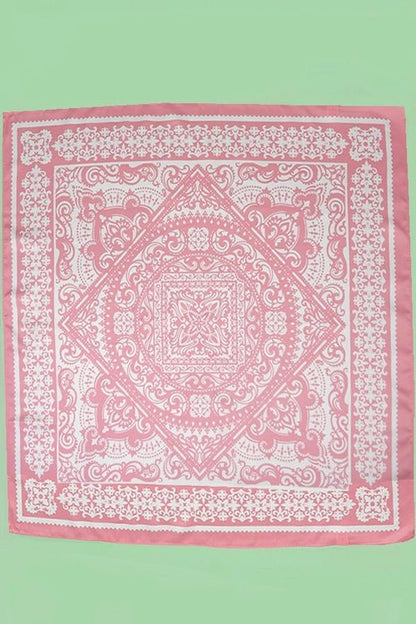 Blush Pink Paisley Silky Wild Rag Bandana