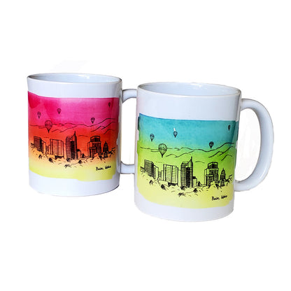 Boise Skyline MUG, watercolor