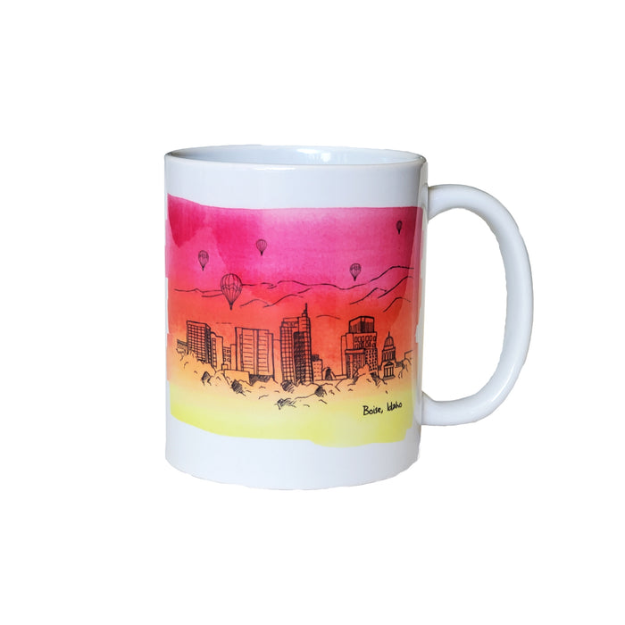 Boise Skyline MUG, watercolor