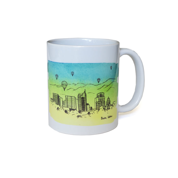 Boise Skyline MUG, watercolor
