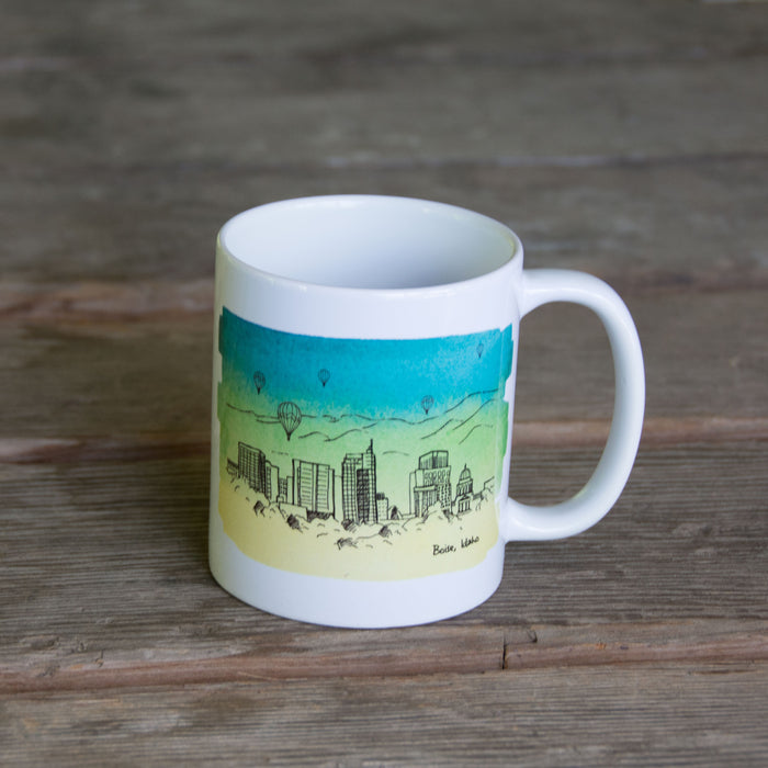 Boise Skyline MUG, watercolor