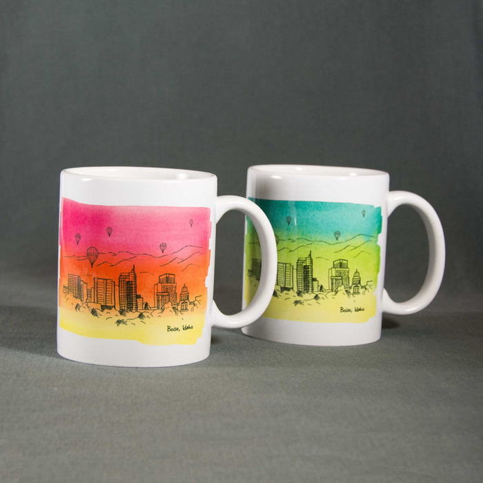 Boise Skyline MUG, watercolor