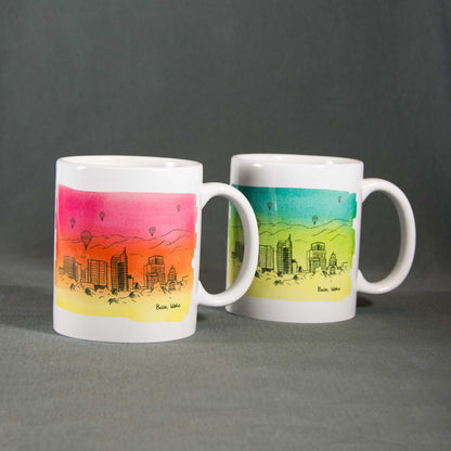 Boise Skyline MUG, watercolor