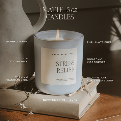 Forever and Always Soy Candle - Blue Matte Jar - 15 oz - Sweet Water Decor - Candles