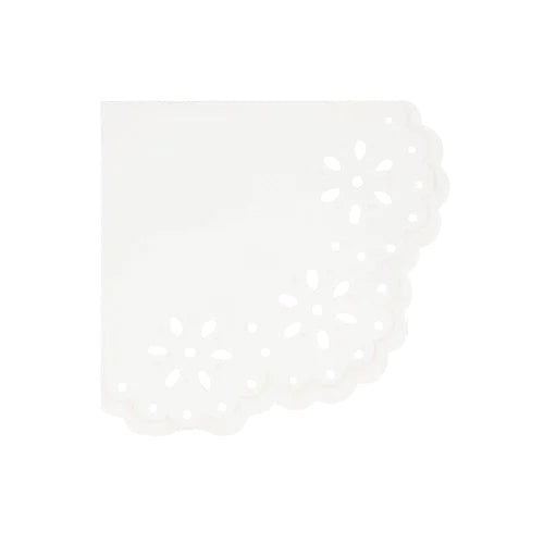Meri Meri Broderie Anglaise Lace White Large Napkins