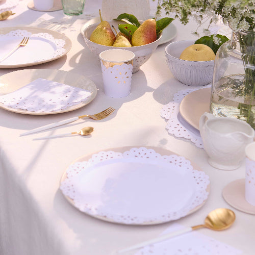 Meri Meri Broderie Anglaise Lace White Large Napkins