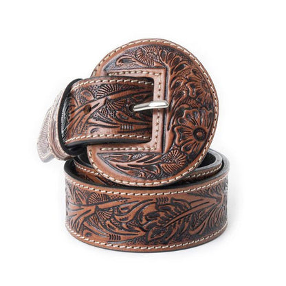 Brown Western Garden Embossed BeltS
