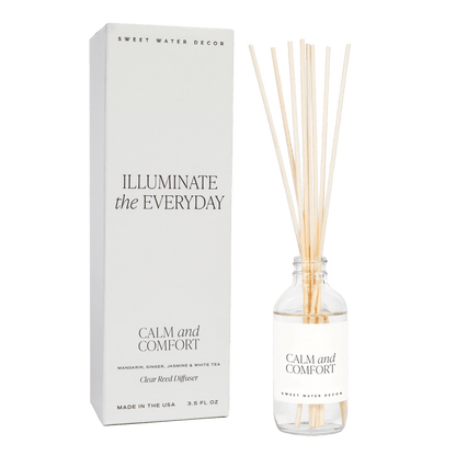 Calm and Comfort Clear Reed Diffuser - Sweet Water Decor - Reed Diffusers