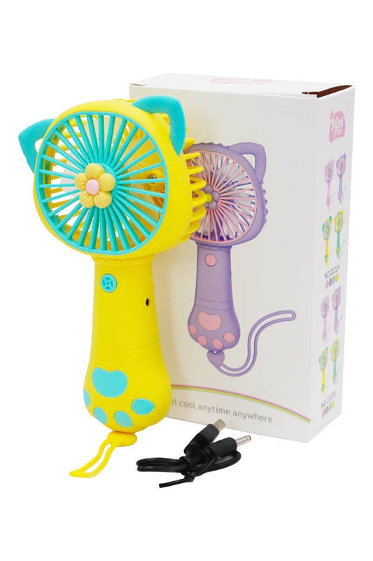 Cap Zone - Kitty Cat Paw Ear Flower 1Pc Handheld Electric Fan