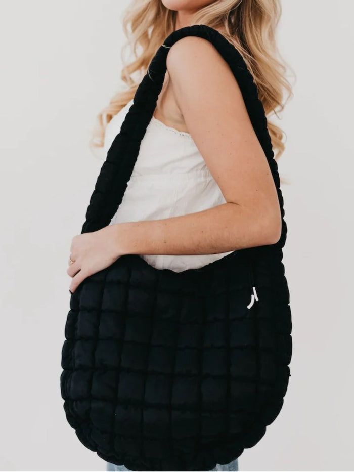 Carmen Quilted Hobo Tote Bag