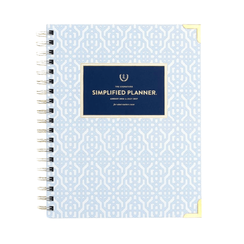 Simplified by Emily Ley Spiral Weekly Planner 2026-27 -Carolina Trellis