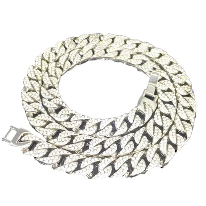 Chain Zinc Dog Collar with Stones Zinc 8" - 28" - Dog.Dog.Cat.