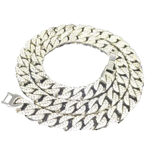 Chain Zinc Dog Collar with Stones Zinc 8" - 28" - Dog.Dog.Cat.