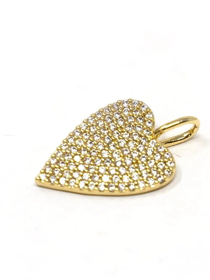 Charm Bar Assorted Charms, Gold, Clear Crystal Moody Heart