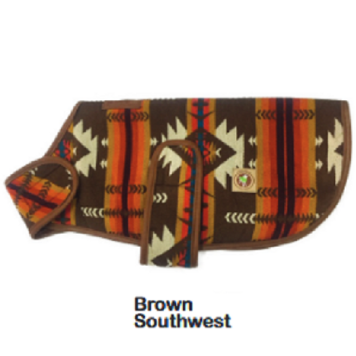 Chilly Dog Dog Blanket Coat Brown Southwest - Dog.Dog.Cat.