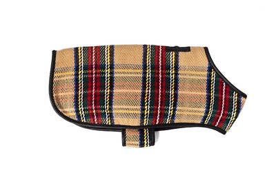 Chilly Dog Dog Blanket Coat Tan Tartan - Dog.Dog.Cat.