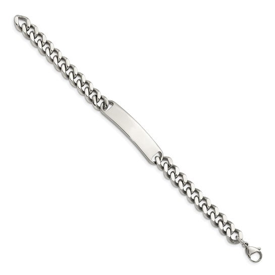 Chisel Stainless Steel Polished Curb Chain 8.5 inch ID Bracelet
