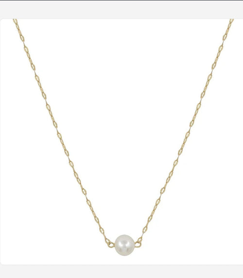 Classic Pearl Necklace, Gold