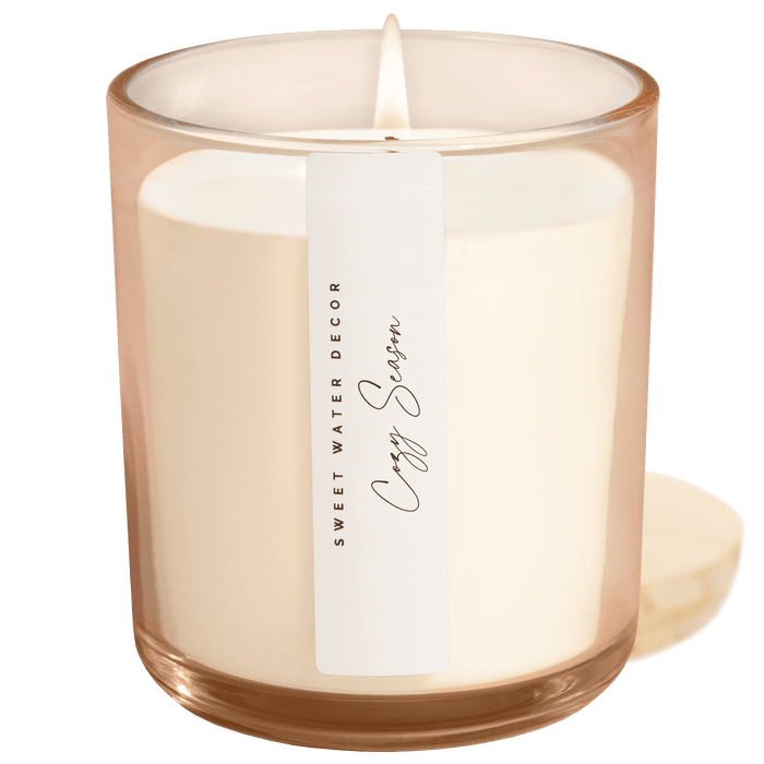 Cozy Season Soy Candle - Tinted Glass Jar - 12 oz - Sweet Water Decor - Candles
