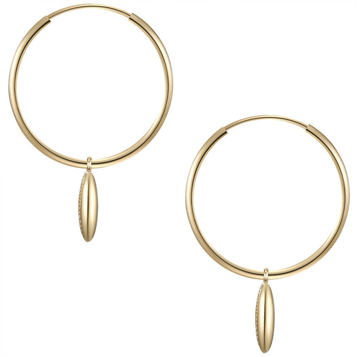 Creolen mit Anhänger Muscheln gold