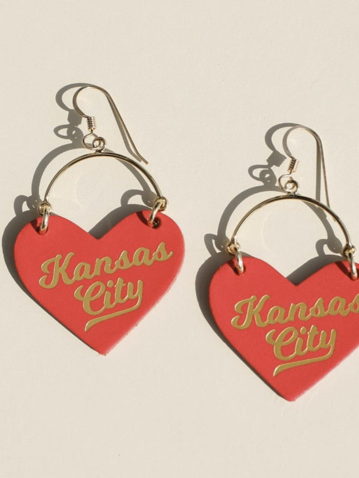 Crimson KC Lovers Earrings, Gold