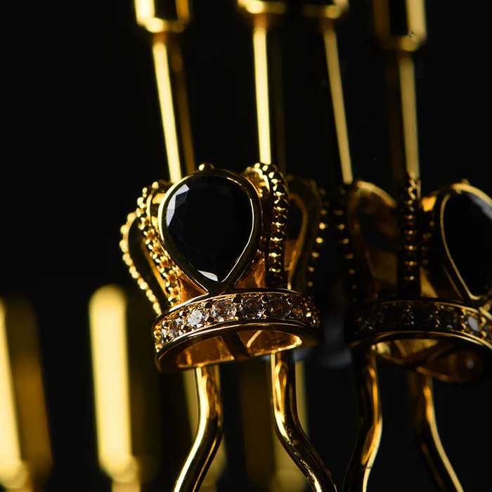 Crown and Dangling Side Decorations Chain Nipple Clamps