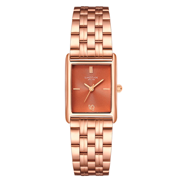 Damen Uhr Haidhausen braun mit Edelstahl-Armband gold