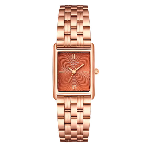 Damen Uhr Haidhausen braun mit Edelstahl-Armband gold