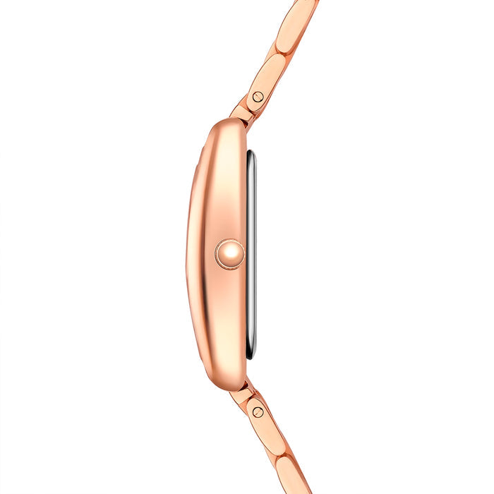 Damen Uhr Haidhausen braun mit Edelstahl-Armband gold
