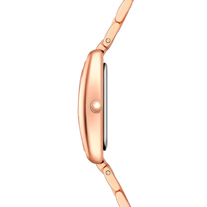 Damen Uhr Haidhausen braun mit Edelstahl-Armband gold