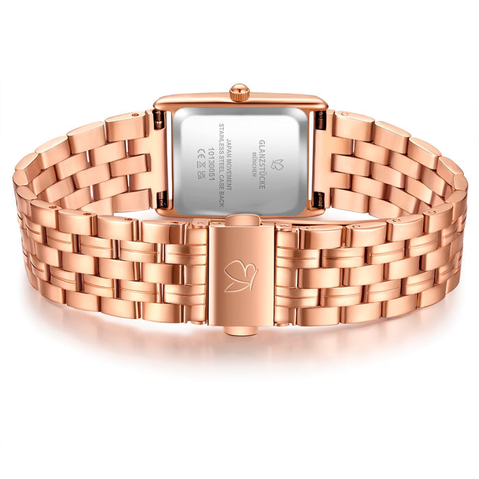 Damen Uhr Haidhausen braun mit Edelstahl-Armband gold