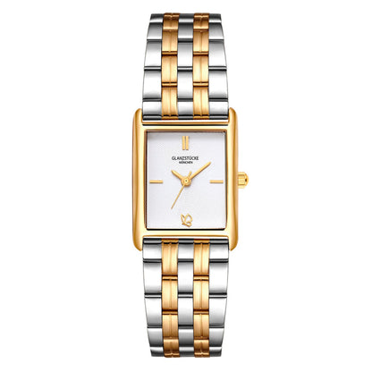 Damen Uhr Haidhausen weiß mit Edelstahl-Armband bicolor