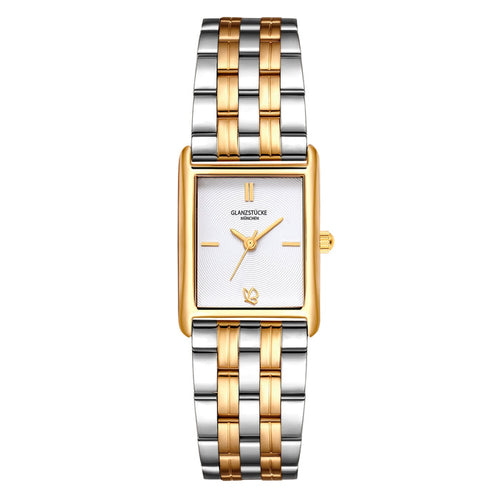 Damen Uhr Haidhausen weiß mit Edelstahl-Armband bicolor