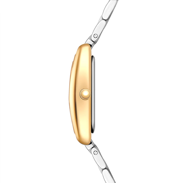Damen Uhr Haidhausen weiß mit Edelstahl-Armband bicolor