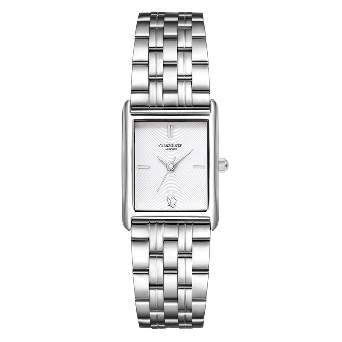 Damen Uhr Haidhausen weiß mit Edelstahl-Armband silber