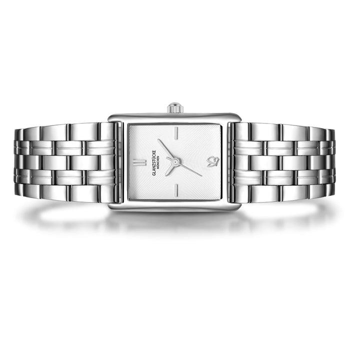 Damen Uhr Haidhausen weiß mit Edelstahl-Armband silber