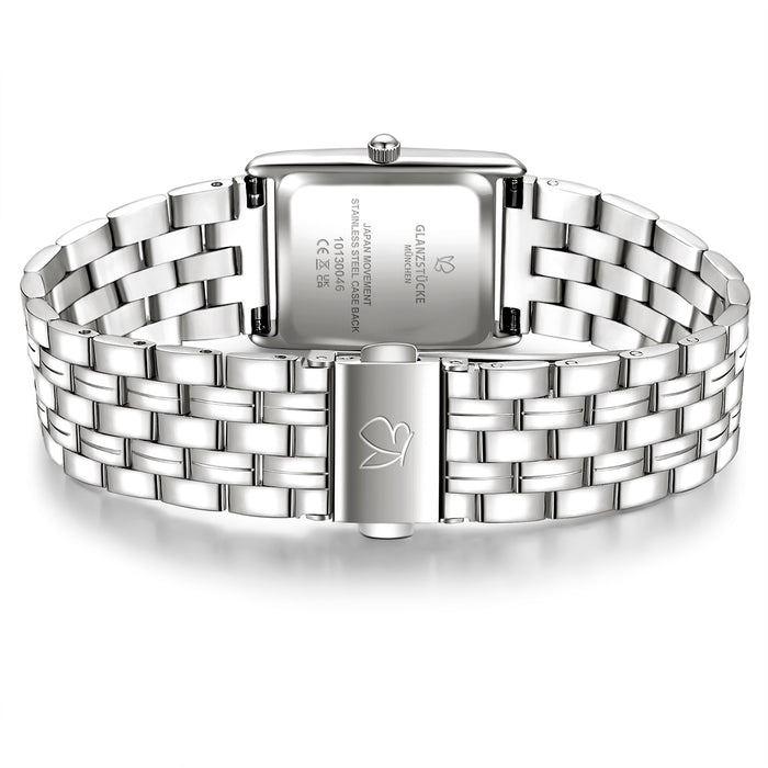 Damen Uhr Haidhausen weiß mit Edelstahl-Armband silber