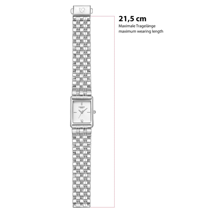 Damen Uhr Haidhausen weiß mit Edelstahl-Armband silber