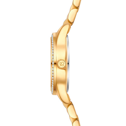 Damen Uhr Lehel schwarz mit Edelstahl-Armband gold